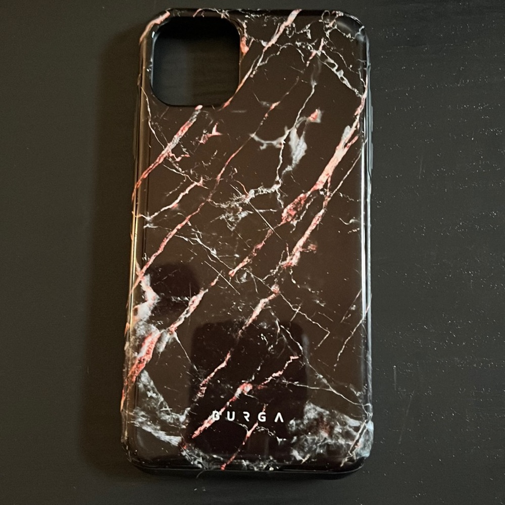 BURGA Black marble phone case